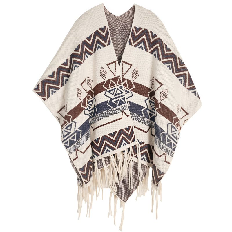 Chal Tibetano de Rayas Onduladas: Calidez y Estilo Étnico Tibetan Wave Stripe Cozy Scarf - 21