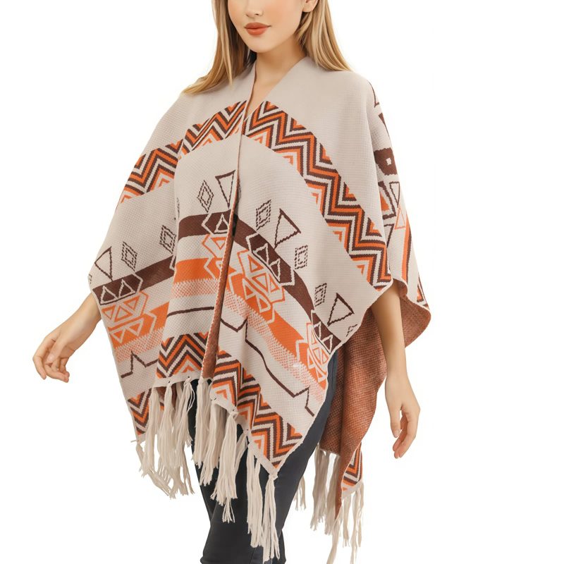 Chal Tibetano de Rayas Onduladas: Calidez y Estilo Étnico Tibetan Wave Stripe Cozy Scarf - 27