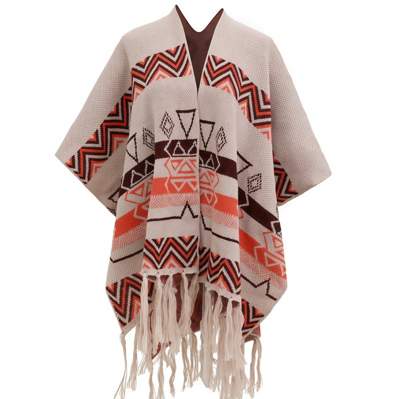 Chal Tibetano de Rayas Onduladas: Calidez y Estilo Étnico Tibetan Wave Stripe Cozy Scarf - 23
