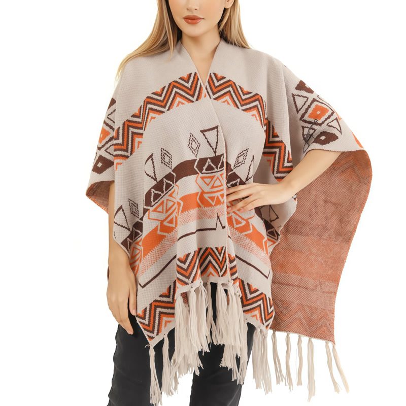 Chal Tibetano de Rayas Onduladas: Calidez y Estilo Étnico Tibetan Wave Stripe Cozy Scarf - 25