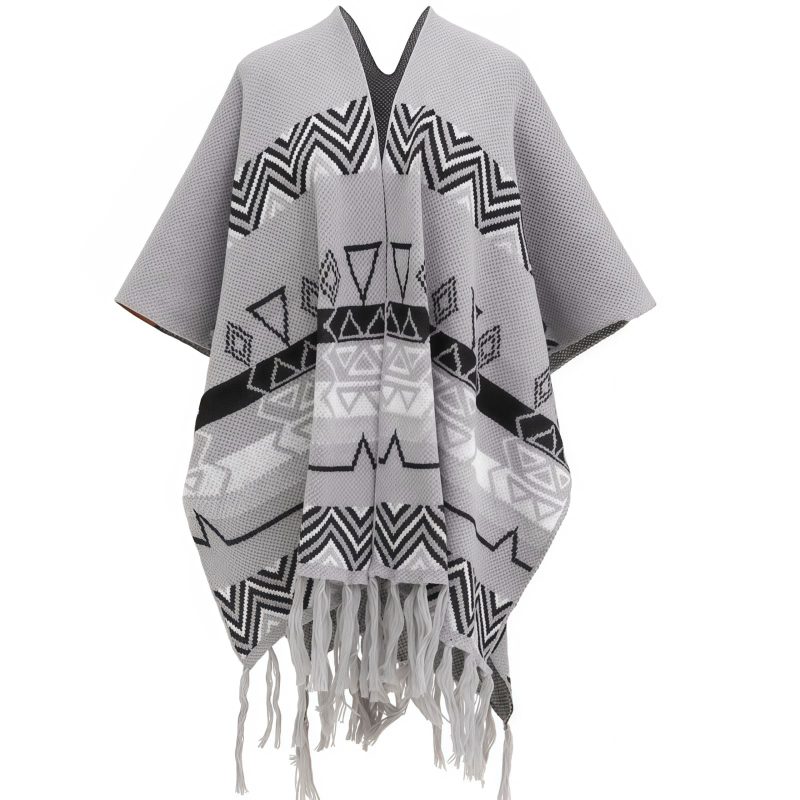 Chal Tibetano de Rayas Onduladas: Calidez y Estilo Étnico Tibetan Wave Stripe Cozy Scarf - 31