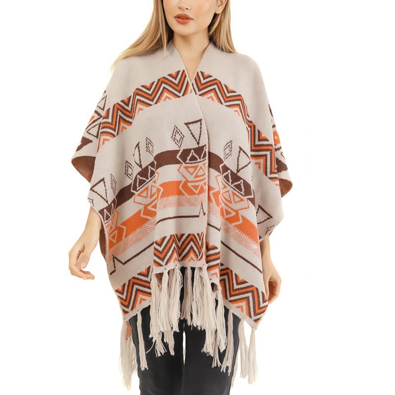 Chal Tibetano de Rayas Onduladas: Calidez y Estilo Étnico Tibetan Wave Stripe Cozy Scarf - 26