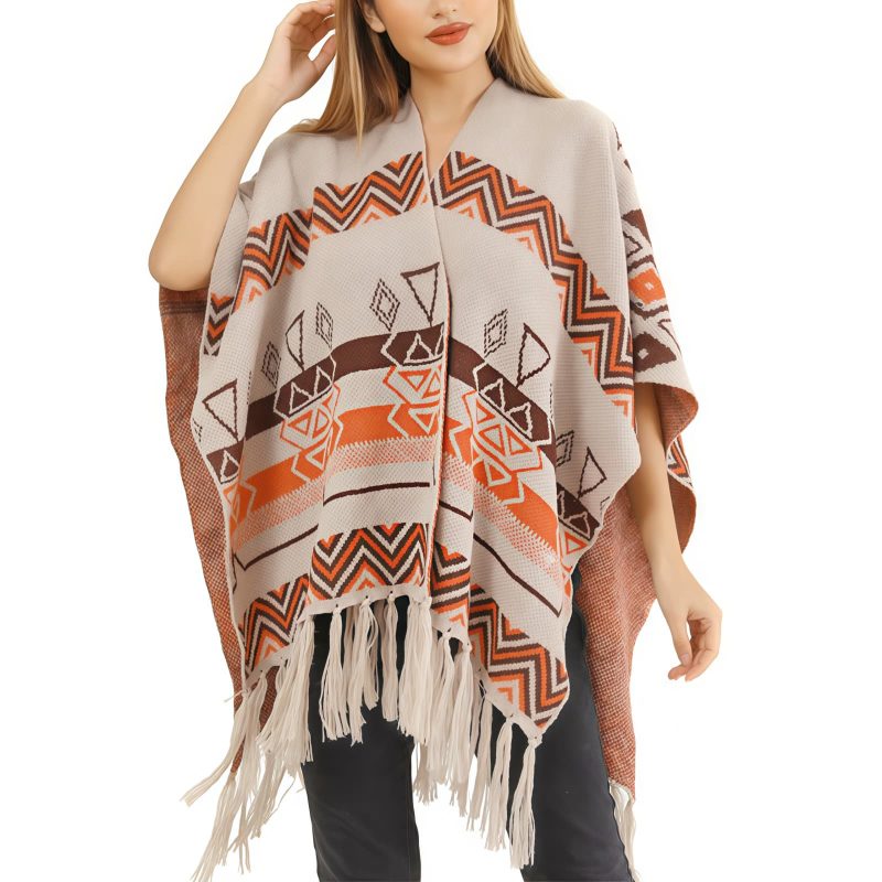 Chal Tibetano de Rayas Onduladas: Calidez y Estilo Étnico Tibetan Wave Stripe Cozy Scarf - 24