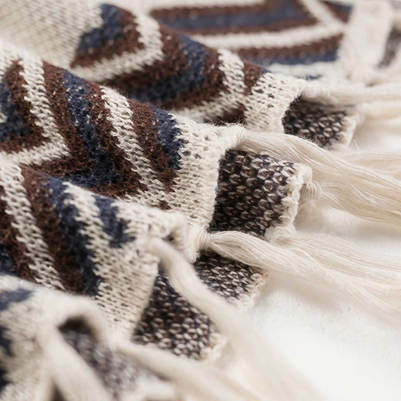 Chal Tibetano de Rayas Onduladas: Calidez y Estilo Étnico Tibetan Wave Stripe Cozy Scarf - 20