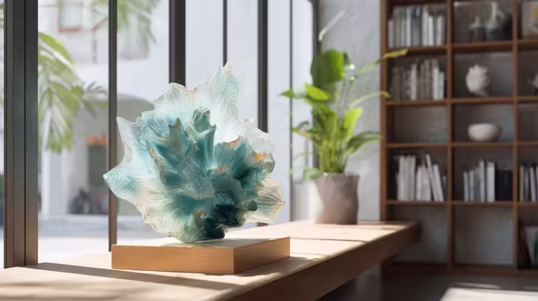 Thoughtfully placed Liuli art piece in a modern, serene living space.