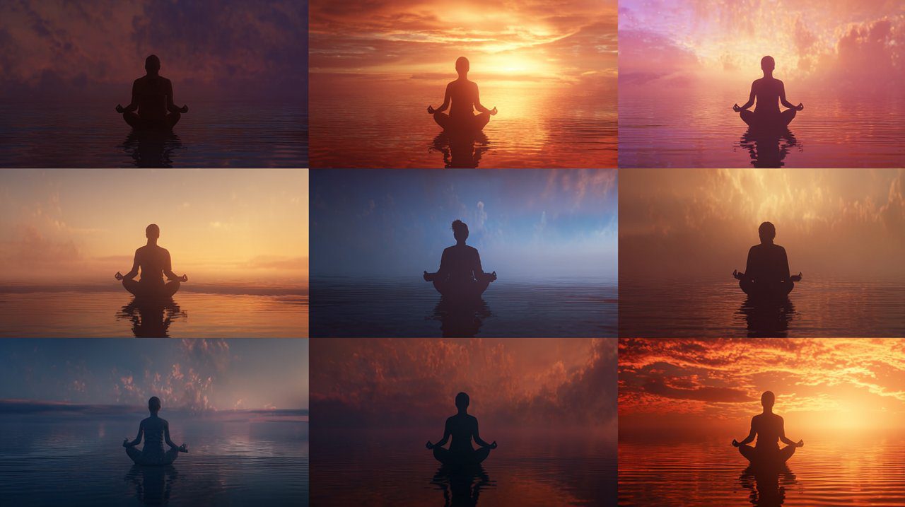 Diverse individuals exploring various meditation paths.