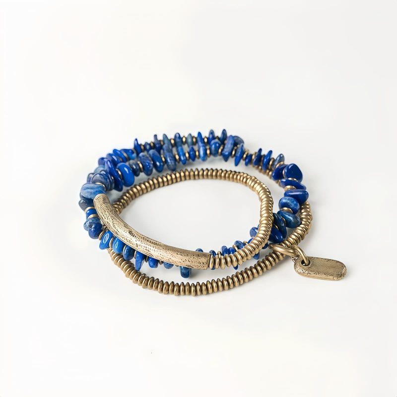 Handcrafted Tibetan Lapis Lazuli Multi-Layer Bracelet Handcrafted Tibetan Lapis Lazuli Multi-Layer Bracelet - Protection & Balance - 6