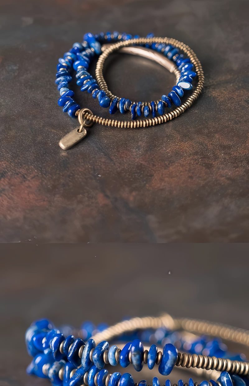 Handcrafted Tibetan Lapis Lazuli Multi-Layer Bracelet Handcrafted Tibetan Lapis Lazuli Multi-Layer Bracelet - Protection & Balance - 5