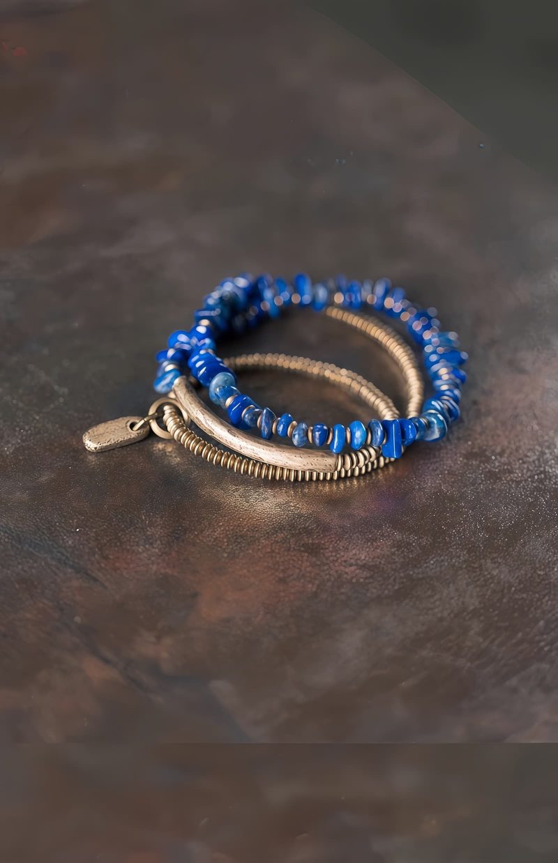 Handcrafted Tibetan Lapis Lazuli Multi-Layer Bracelet Handcrafted Tibetan Lapis Lazuli Multi-Layer Bracelet - Protection & Balance - 7