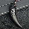 Natural Obsidian Wolf Tooth Strength Pendant Natural Obsidian Wolf Tooth Strength Pendant