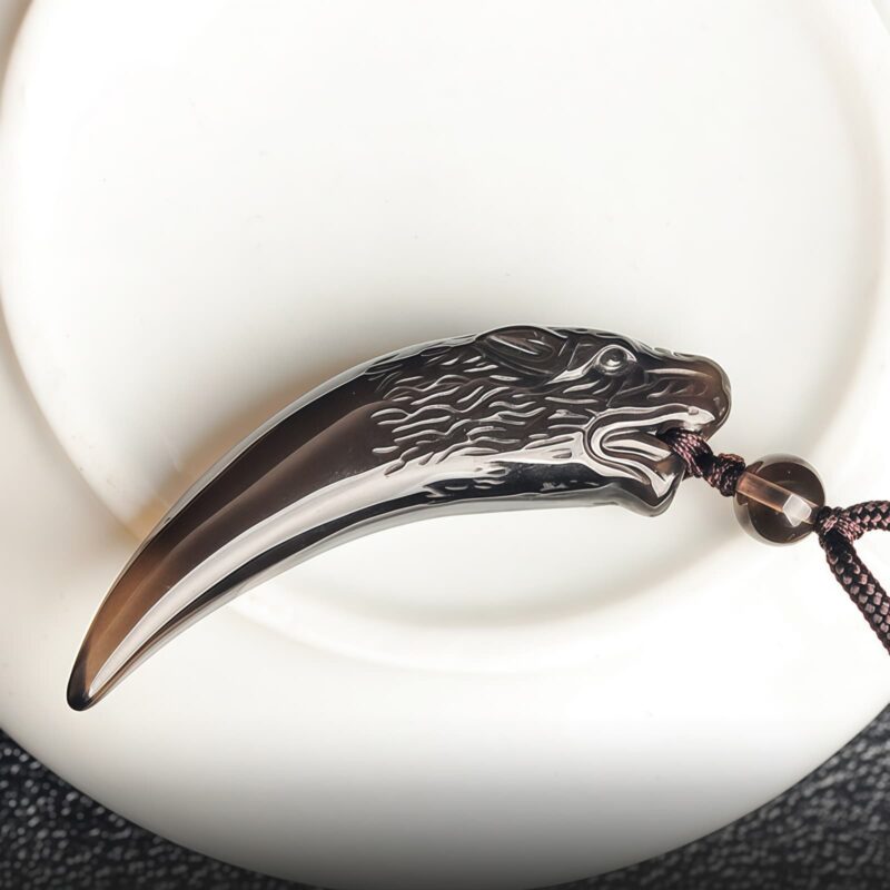 Natural Obsidian Wolf Tooth Strength Pendant Natural Obsidian Wolf Tooth Strength Pendant