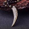 Natural Obsidian Wolf Tooth Strength Pendant Natural Obsidian Wolf Tooth Strength Pendant